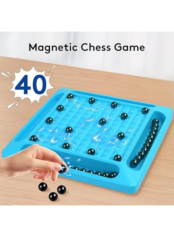 لعبة شطرنج مغناطيسية - 4 لاعبين، للأعمار من 6 سنوات فما فوق، استراتيجية، بطابع الشطرنج، أحجار مغناطيسية، متعددة اللاعبين، سهلة التخزين - Image 2